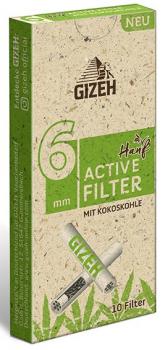 Gizeh Hanf Active Filter mit Kokoskohle 6mm á 10 Filter 20er Display